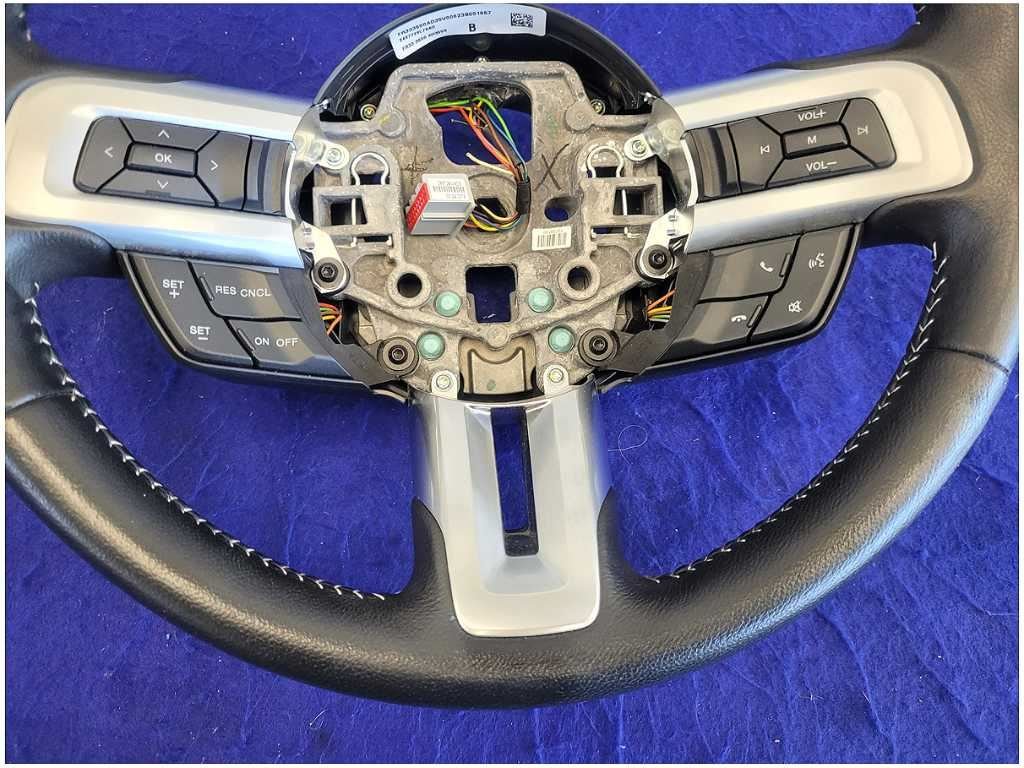 2015 - 2017 Ford Mustang GT S550 Steering Wheel Manual MT - 82 Leather Buttons 2718 - The Parts Farm