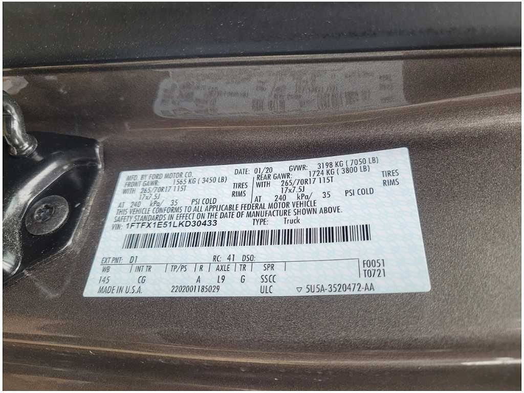 2015-2020 Ford F150 Truck Passenger Rear Extended Cab Molding Paint D1 2831 - The Parts Farm