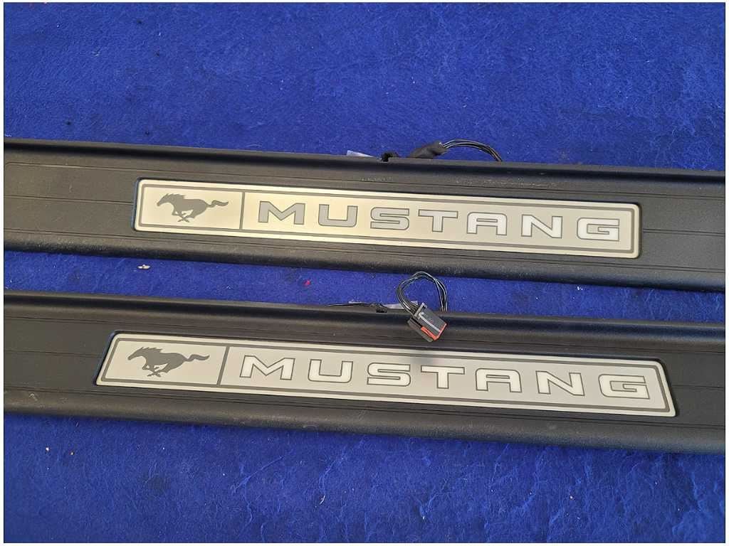 2015 - 2023 Ford Mustang EcoBoost GT S550 Pair Door Sill Plates Lighted 2771 - The Parts Farm
