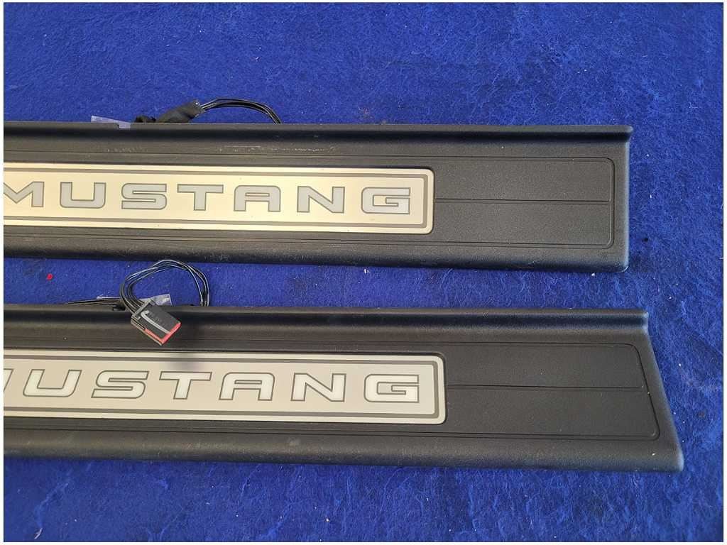 2015 - 2023 Ford Mustang EcoBoost GT S550 Pair Door Sill Plates Lighted 2771 - The Parts Farm
