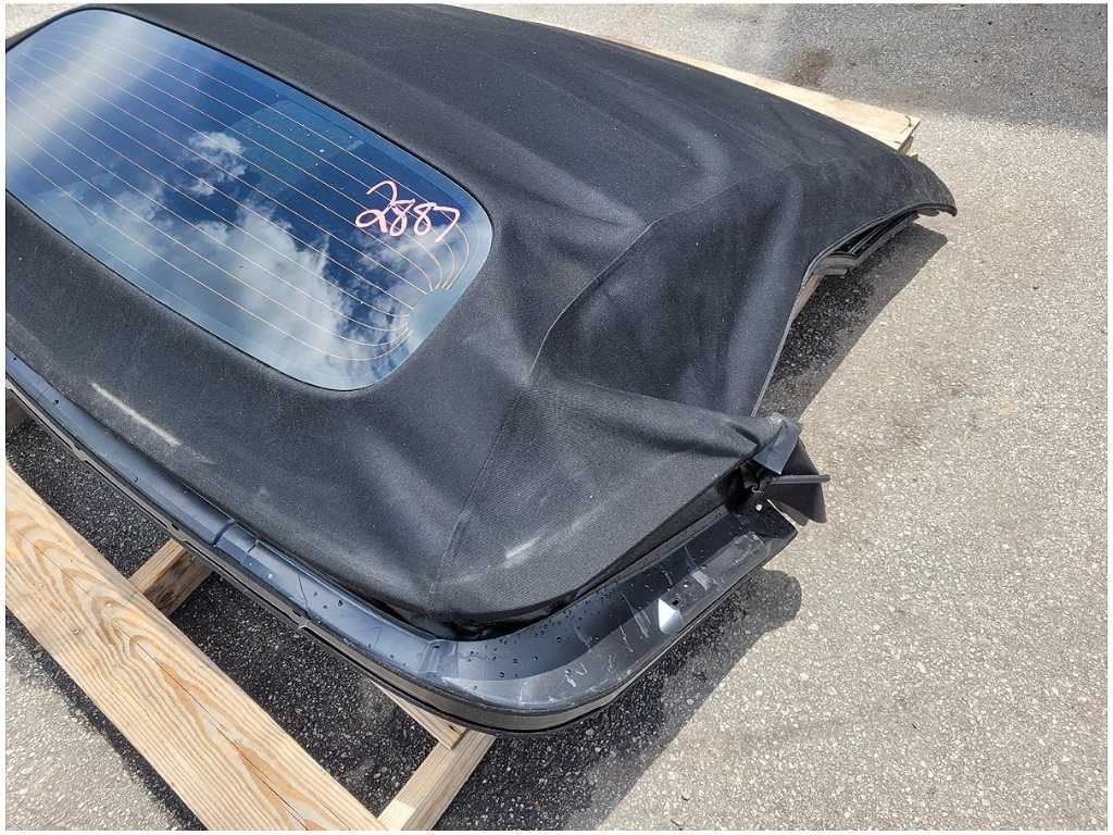 2015-2023 Ford Mustang GT Convertible Top Frame Cloth Black Heat Window 2887 - The Parts Farm