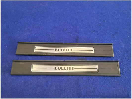 2015 - 2023 Ford Mustang GT S550 Pair Door Sill Plates Scuff Bullitt Logo 2769 - The Parts Farm