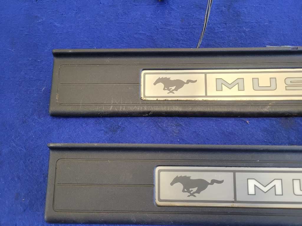 2015 - 2023 Ford Mustang GT S550 Pair Door Sill Plates Scuff Lighted 2778 - The Parts Farm