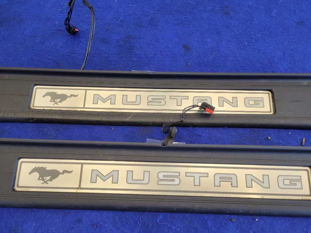 2015 - 2023 Ford Mustang GT S550 Pair Door Sill Plates Scuff Lighted 2778 - The Parts Farm