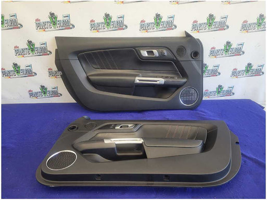 2015 - 2023 Ford Mustang GT S550 Pair Front Coupe Door Panels Brown Stitching 2630 - The Parts Farm