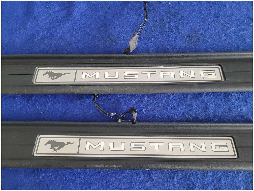 2015-2023 Ford Mustang GT S550 Pair Lower Door Sill Plates Scuff Lighted 2887 - The Parts Farm