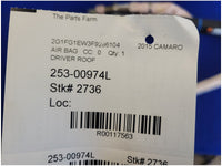 2015 Chevrolet Camaro SS Coupe Driver Roof Curtain Air Bag Upper 2736 - The Parts Farm