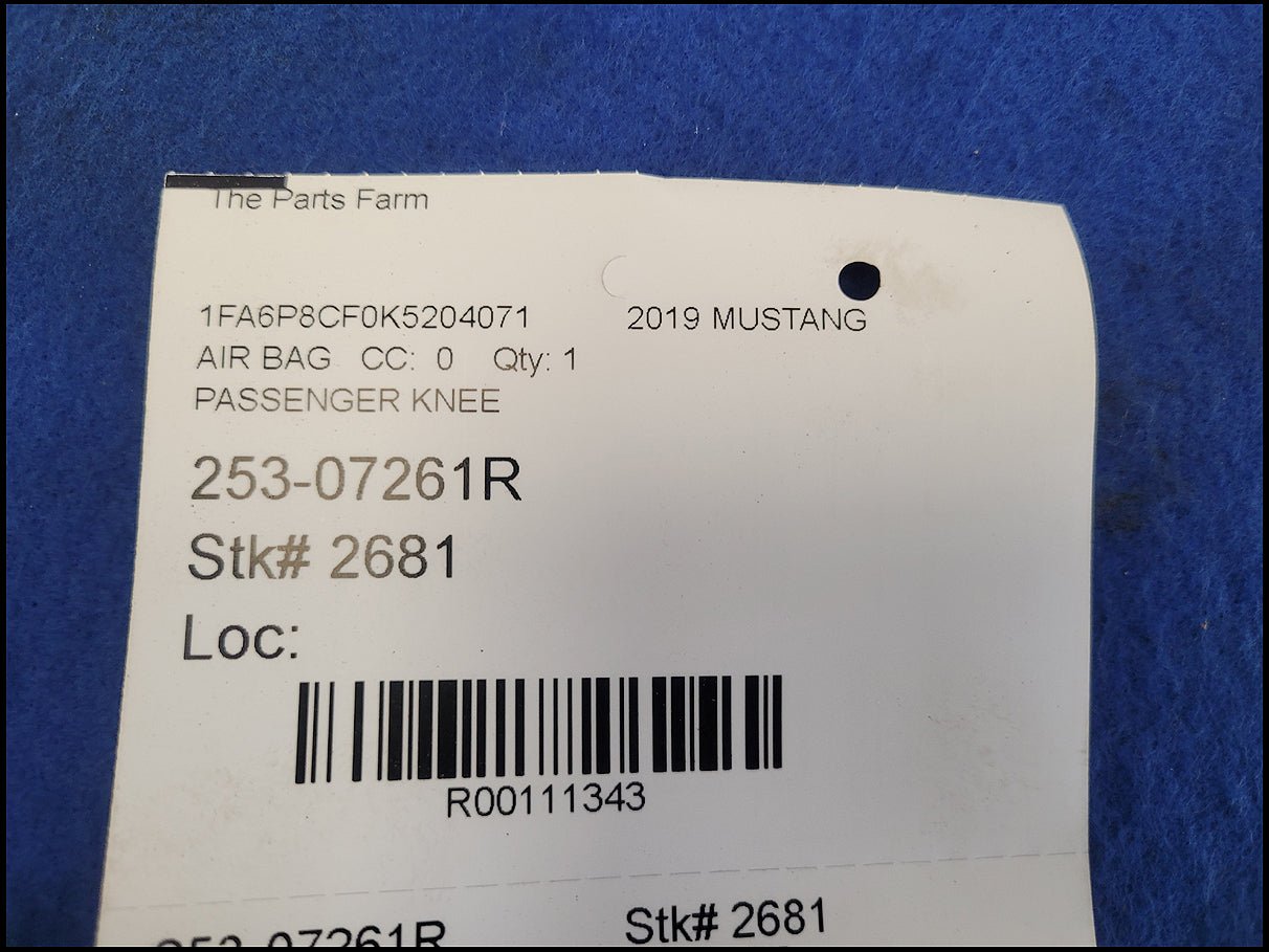 2018 - 2023 Ford Mustang GT S550 Coupe Air Bag Glove Box Passenger Right Dash 2681 - The Parts Farm