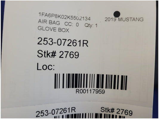 2018-2023 Ford Mustang GT S550 Coupe Air Bag Glove Box Passenger Right Dash 2769