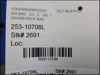 2018 - 2023 Ford Mustang GT S550 Coupe Driver Upper Roof Curtain Air Bag 2691 - The Parts Farm
