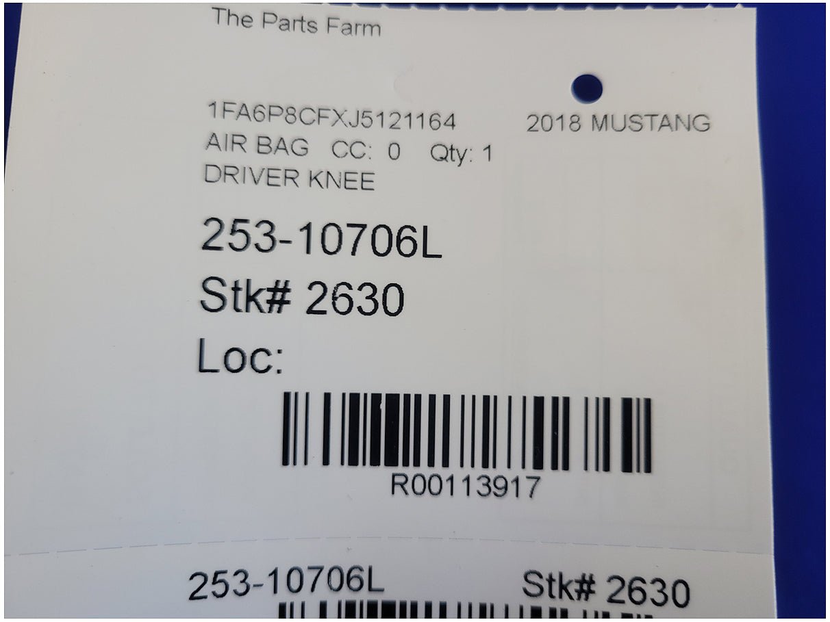 2018 - 2023 Ford Mustang GT S550 Driver Lower Knee Air Bag 2630 - The Parts Farm