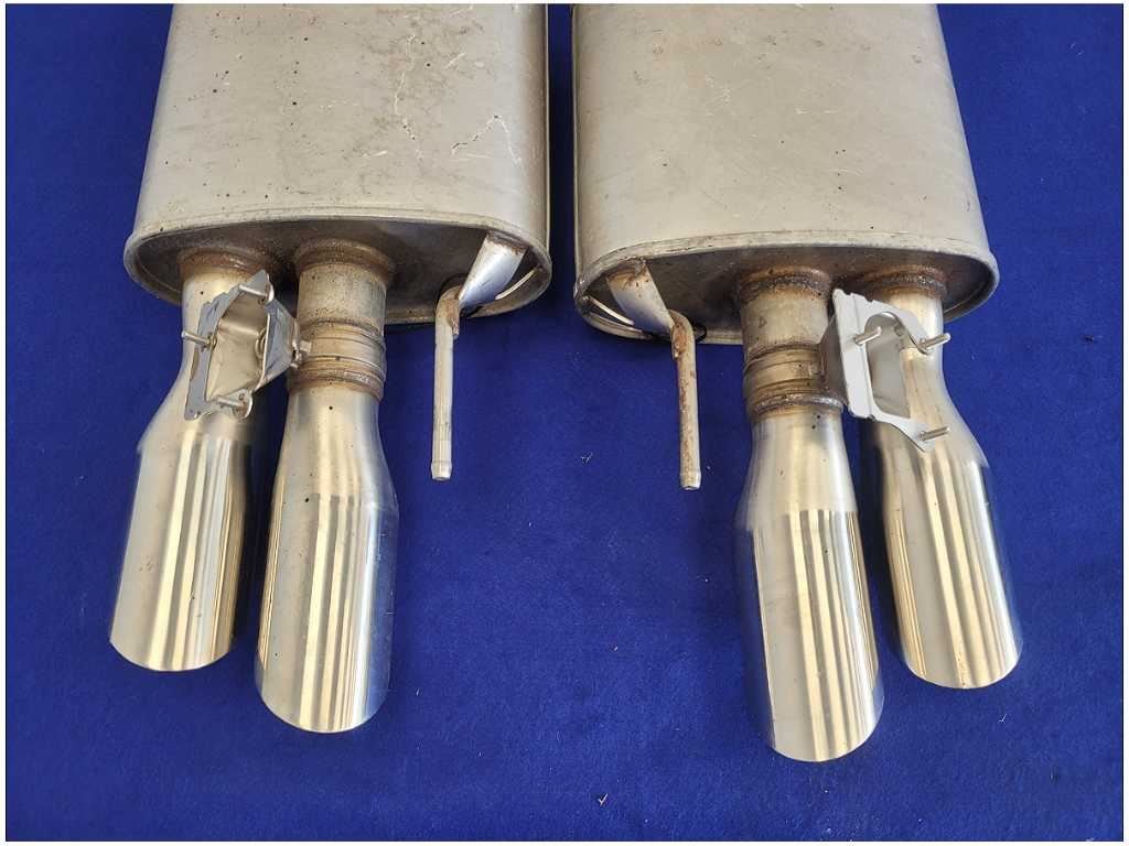 2018 - 2023 Ford Mustang GT S550 Pair Exhaust Mufflers Quad Tip Active FH - The Parts Farm