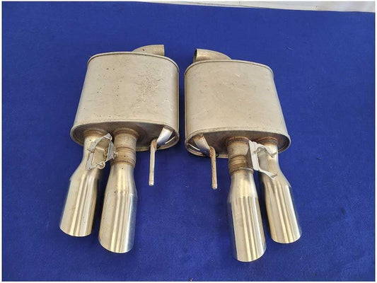 2018 - 2023 Ford Mustang GT S550 Pair Exhaust Mufflers Quad Tip Active FH - The Parts Farm