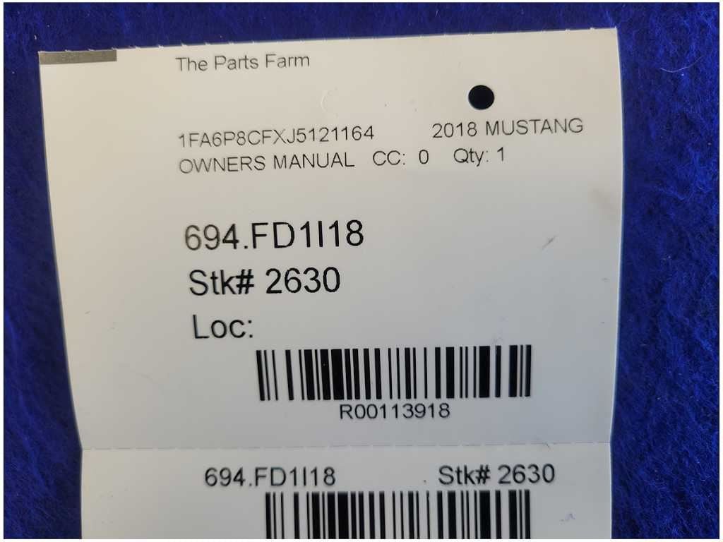 2018 Ford Mustang GT S550 Owner's Manual Booklet Cover Pamphlet 2630 - The Parts Farm