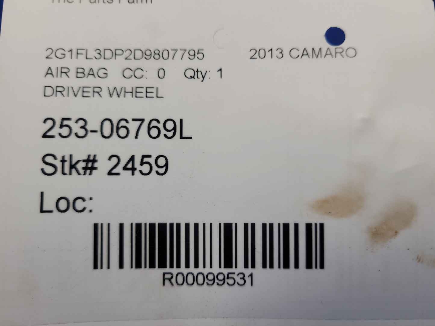 2013 Chevrolet Camaro SS Coupe Driver Air Bag Steering Wheel 2459 - The Parts Farm
