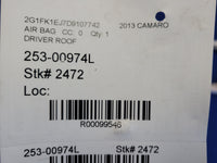 2013 Chevrolet Camaro SS Coupe Driver Roof or Curtain Air Bag 2472 - The Parts Farm
