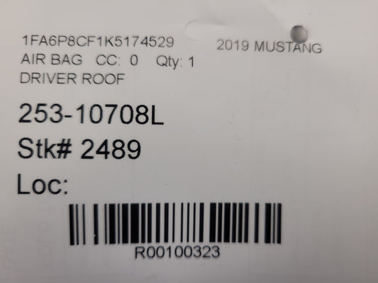 2018-2023 Ford Mustang GT Coupe Driver Roof Curtain Air Bag 2489