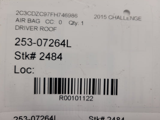 2015 Dodge Challenger SRT8 Driver Roof or Curtain Air Bag 2484