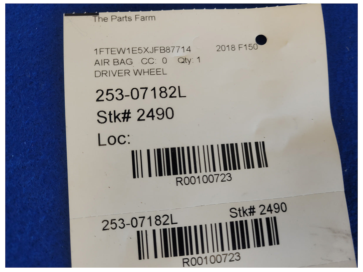 2018-2020 Ford F150 Pickup Cab Driver Air Bag Steering Wheel 2490 - The Parts Farm