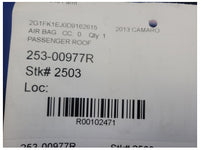 2013 Chevrolet Camaro SS Coupe Passenger Roof or Curtain Air Bag 2503 - The Parts Farm