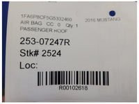 2015-2017 Ford Mustang GT S550 Coupe Passenger Roof Curtain Air Bag 2524 - The Parts Farm