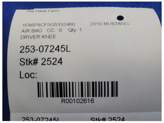 2015-2017 Ford Mustang GT S550 Driver Lower Knee Air Bag 2524