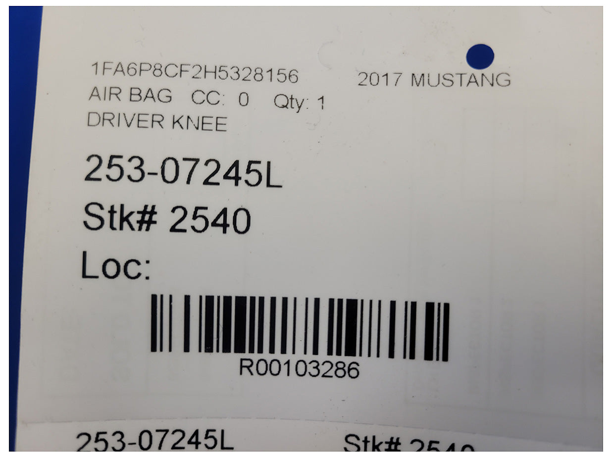 2015-2017 Ford Mustang GT S550 Driver Lower Knee Air Bag 2540 - The Parts Farm