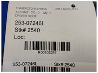2015-2017 Ford Mustang GT S550 Coupe Driver Roof or Curtain Air Bag 2540 - The Parts Farm