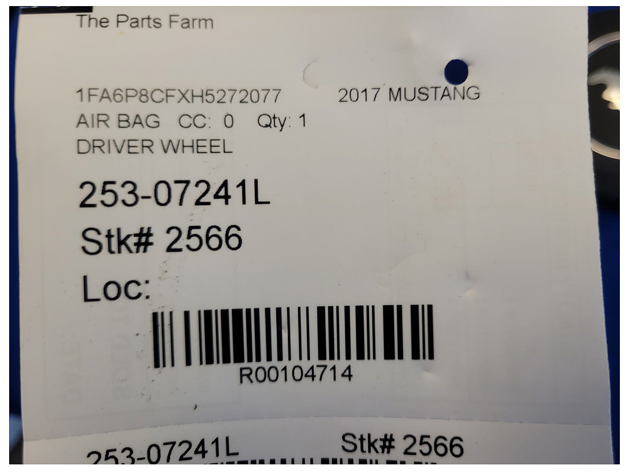 2015-2017 Ford Mustang GT S550 Air Bag Driver Steering Wheel Left Dash 2566 - The Parts Farm