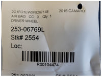 2015 Chevrolet Camaro SS Coupe Air Bag Driver Steering Wheel Dash Left 2554 - The Parts Farm