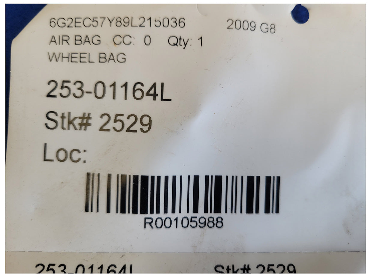 2009 Pontiac G8 Air Bag Steering Wheel Dash Left 2529 - The Parts Farm