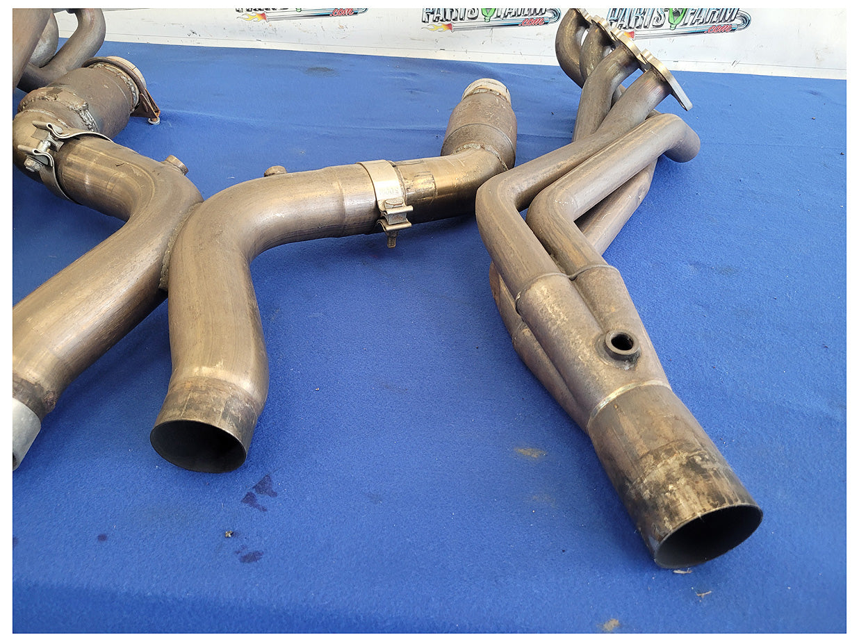 2011-2014 Ford Mustang GT 5.0L American Racing Long Tube Headers Mid Pipe 2606 - The Parts Farm