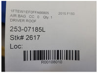 2015-2017 Ford F150 Pickup Truck Driver Upper Roof Curtain Air Bag 2617 - The Parts Farm