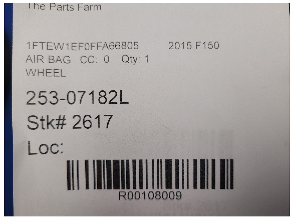 2015-2017 Ford F150 F-150 Pickup Truck Driver Air Bag Steering Wheel Left Dash 2617 - The Parts Farm