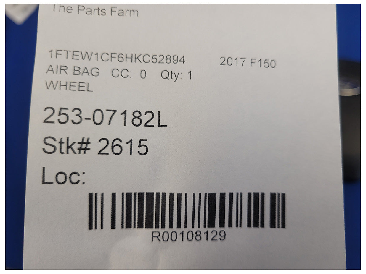 2015-2017 Ford F150 Pickup Truck Driver Air Bag Steering Wheel Dash 2615 - The Parts Farm