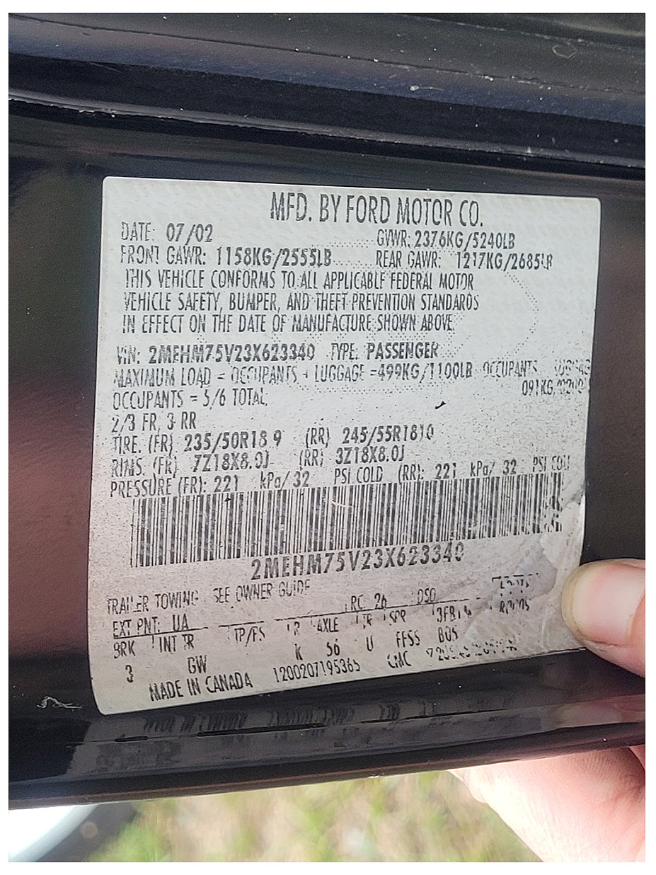 Stock 2625. 2003 Mercury Marauder 4.6L Engine Automatic Transmission Clear Title - The Parts Farm