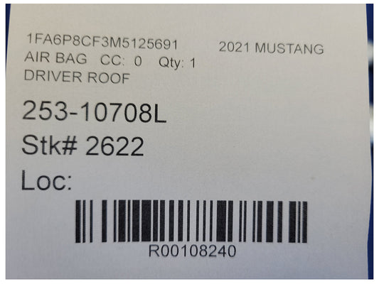2018-2023 Ford Mustang GT S550 Driver Air Bag Roof or Curtain 2622