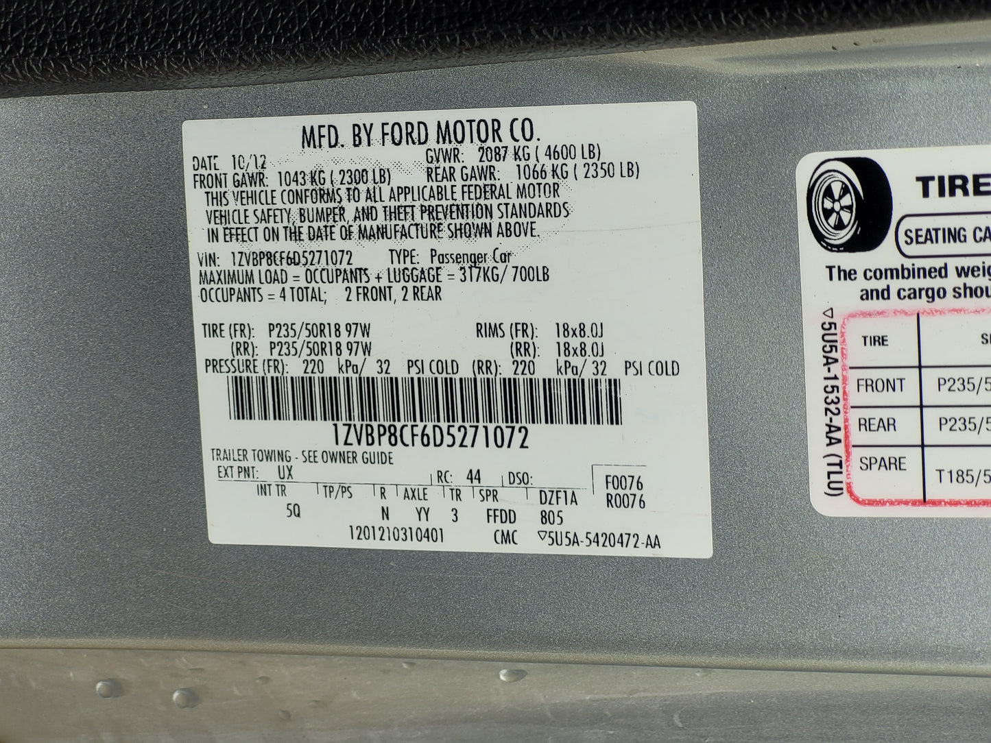 Stock 2635. 2013 Ford Mustang GT Coupe 5.0L Coyote 6R80 A/T 46k Miles - The Parts Farm