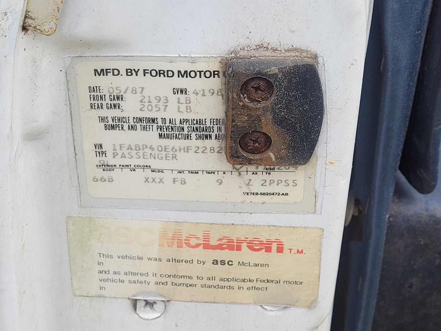 Stock 2657. 1987 Ford Mustang Mclaren Convertible 5.0L Engine T5 Manual Trans 95k Miles - The Parts Farm