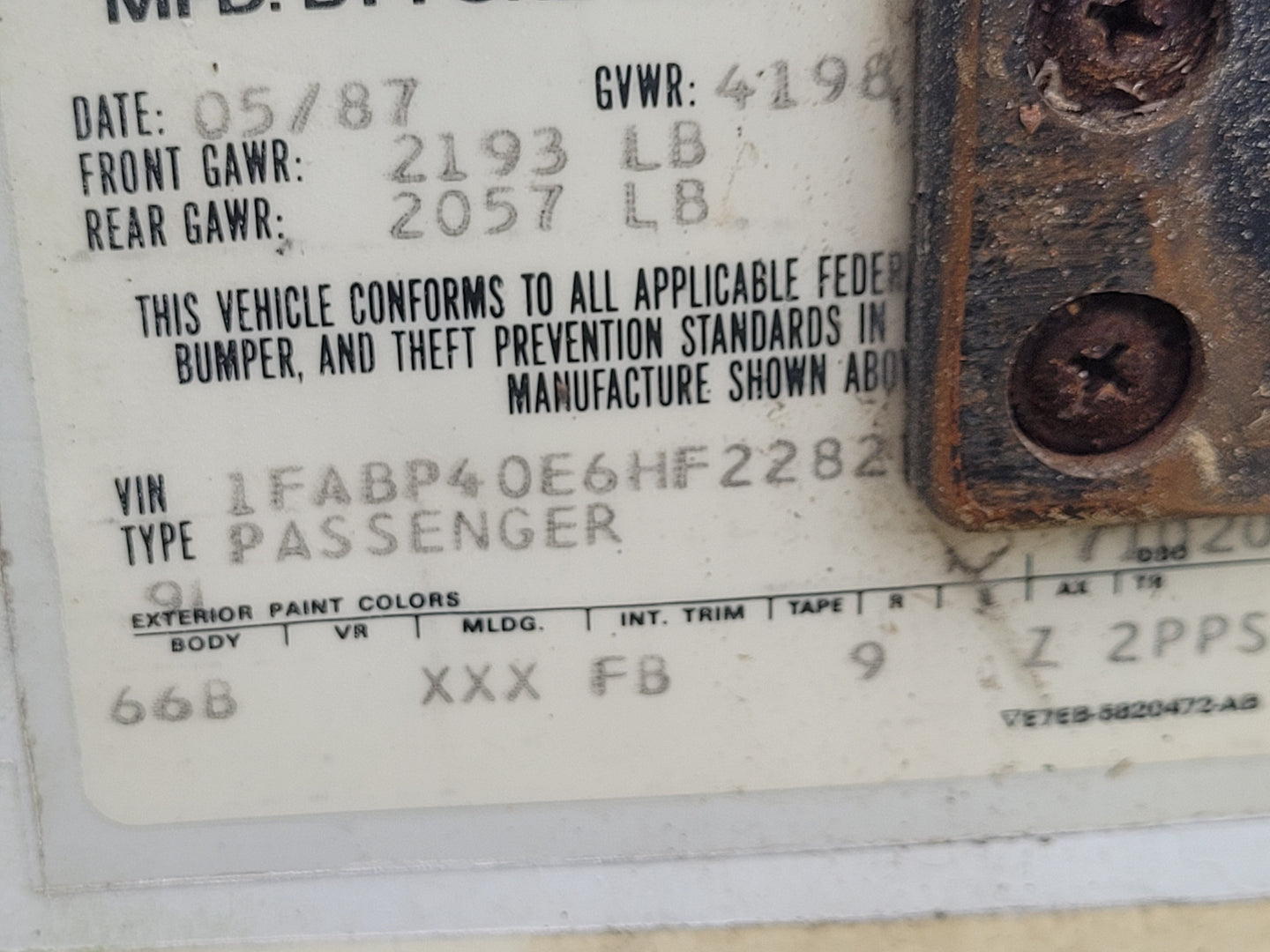 Stock 2657. 1987 Ford Mustang Mclaren Convertible 5.0L Engine T5 Manual Trans 95k Miles - The Parts Farm