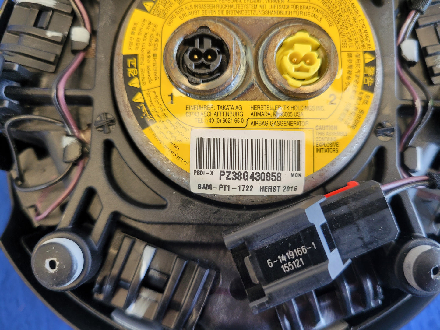 2015-2017 Ford Mustang GT Coupe Driver Steering Wheel Air Bag Dash Left 2643 - The Parts Farm