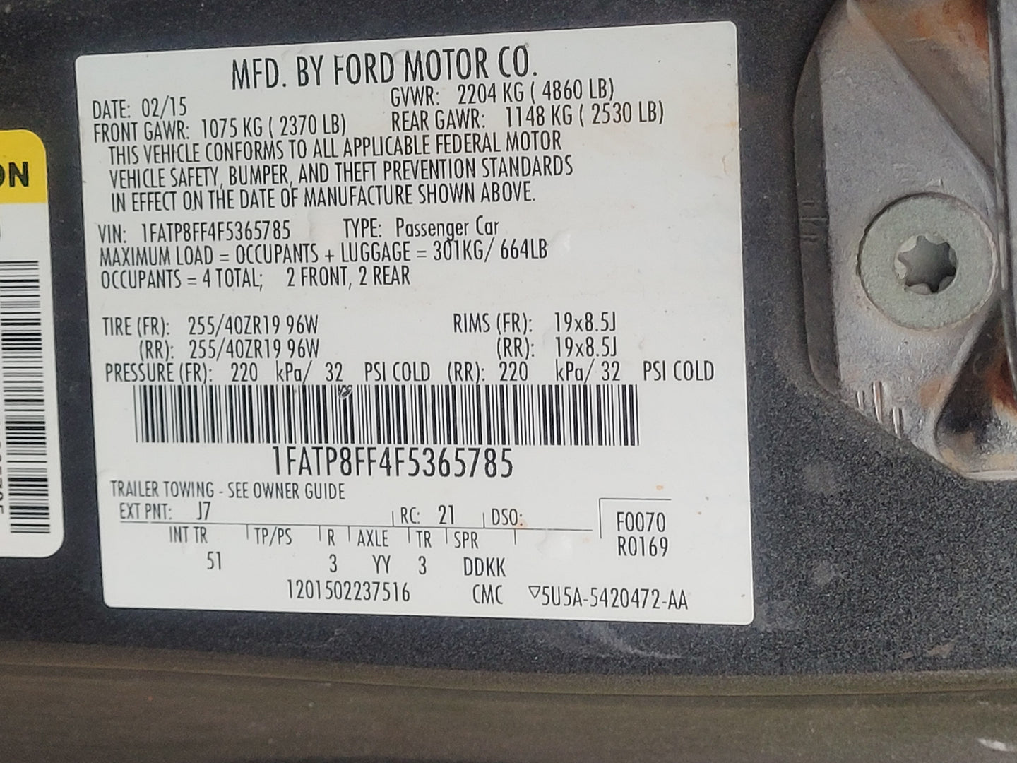 Stock 2669. 2015 Ford Mustang GT Convertible 5.0L V8 Gen 2 6R80 A/T 56k Miles - The Parts Farm