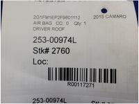 2015 Chevrolet Camaro SS Coupe Driver Roof Curtain Air Bag 2760