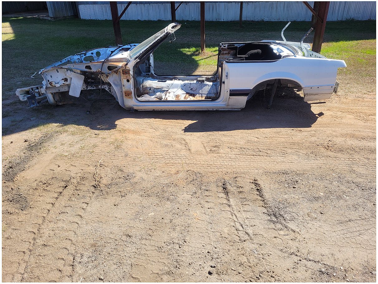 Stock 2603. 1990 Ford Mustang Mclaren Convertible Salvage Title Frame Shell