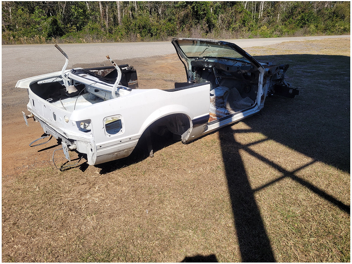 Stock 2603. 1990 Ford Mustang Mclaren Convertible Salvage Title Frame Shell