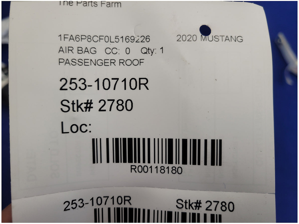2018-2023 Ford Mustang GT S550 Passenger Roof Curtain Coupe Air Bag 2780