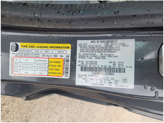 Stock 2848. 2016 Ford Mustang GT S550 Clear Title Frame Shell Body 61k Miles