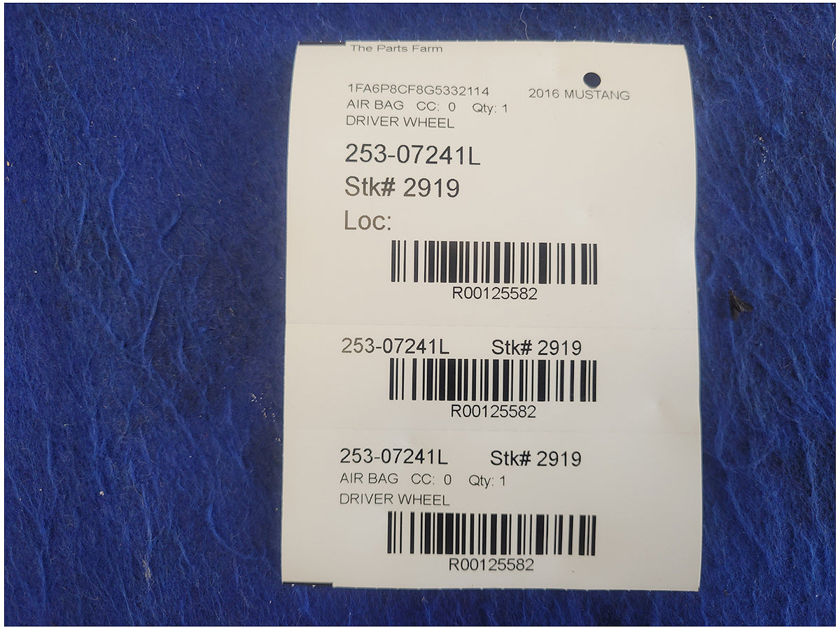 2015-2017 Ford Mustang GT S550 Driver Steering Wheel Air Bag 2919