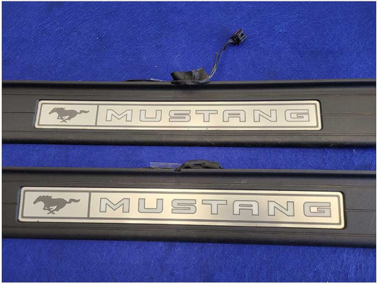 2015-2023 Ford Mustang GT S550 Coupe Pair Door Sill Plates Lighted Scuff 2782