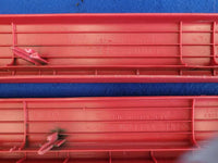 1994-1998 Ford Mustang GT Convertible Pair Door Sill Scuff Plates Red 2631 - The Parts Farm